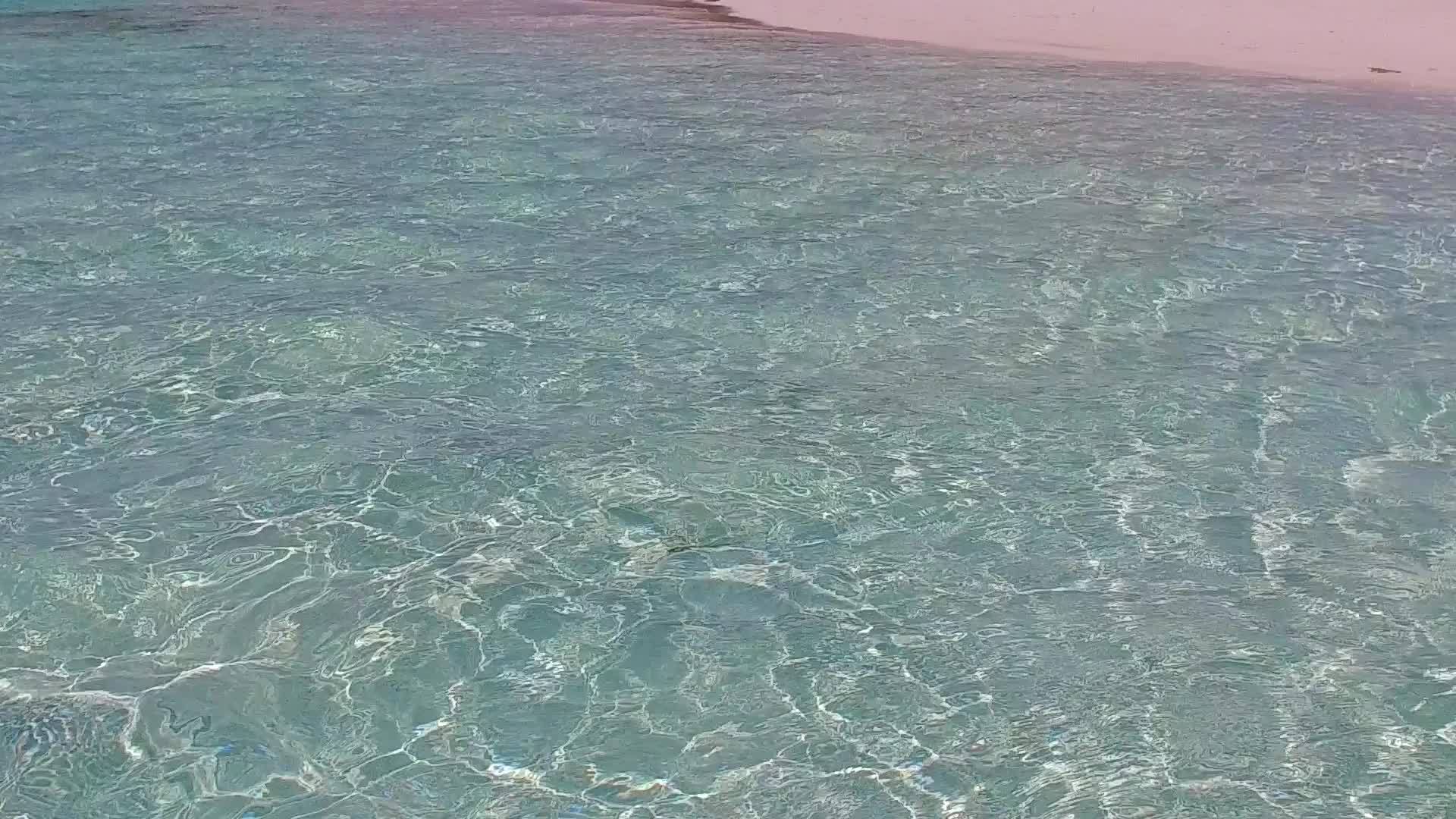度假村附近有一个田园诗般的度假村有透明的海洋和白沙背景视频的预览图