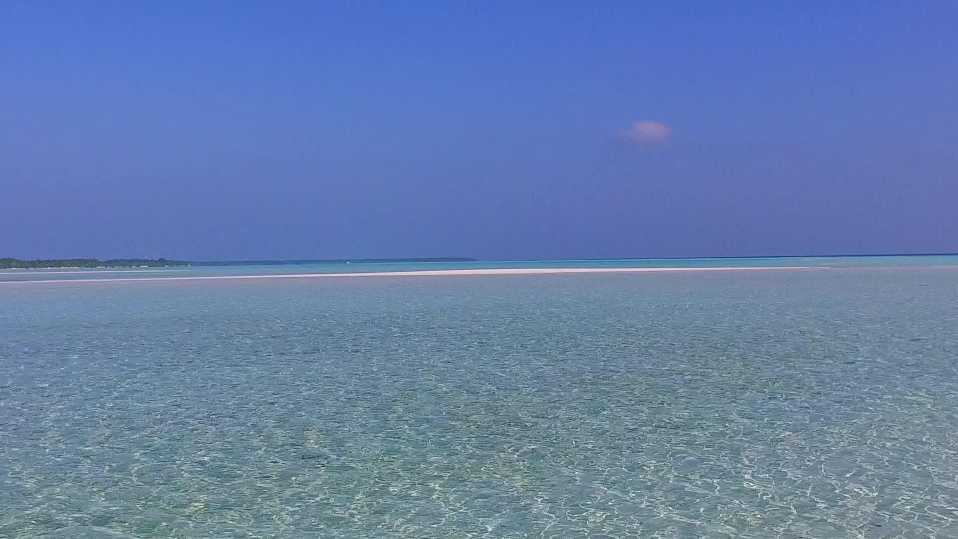 白色沙滩附近的透明海洋和珊瑚礁视频的预览图