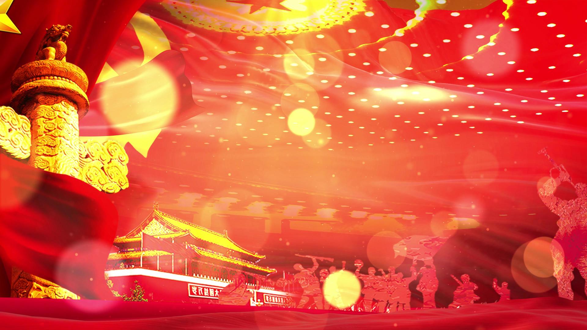 4K大气红色党政舞活动背景视频视频的预览图