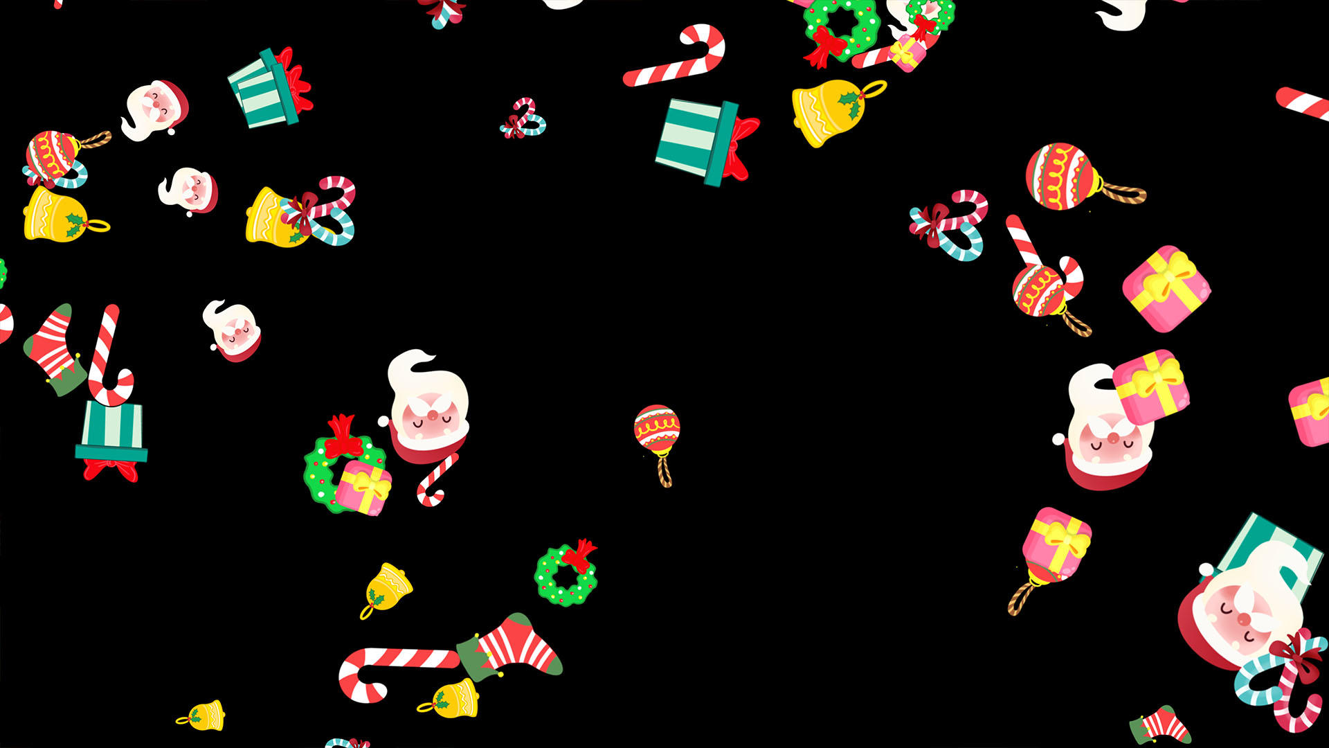 圣诞节袜子糖果掉落带通道视频的预览图