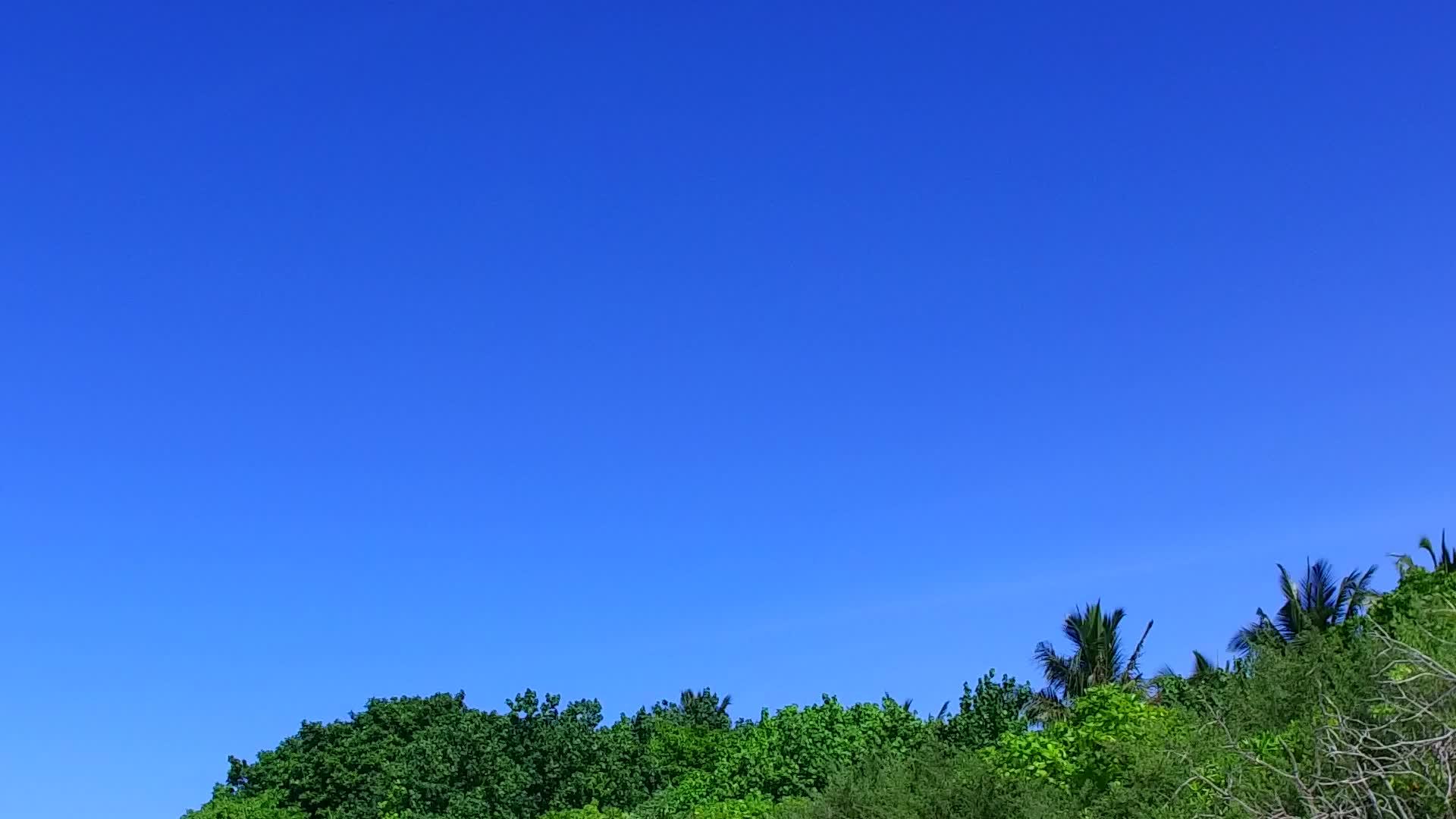 蓝色环礁湖和接近海浪的白色海滩的背景是晴朗安静的海岸视频的预览图