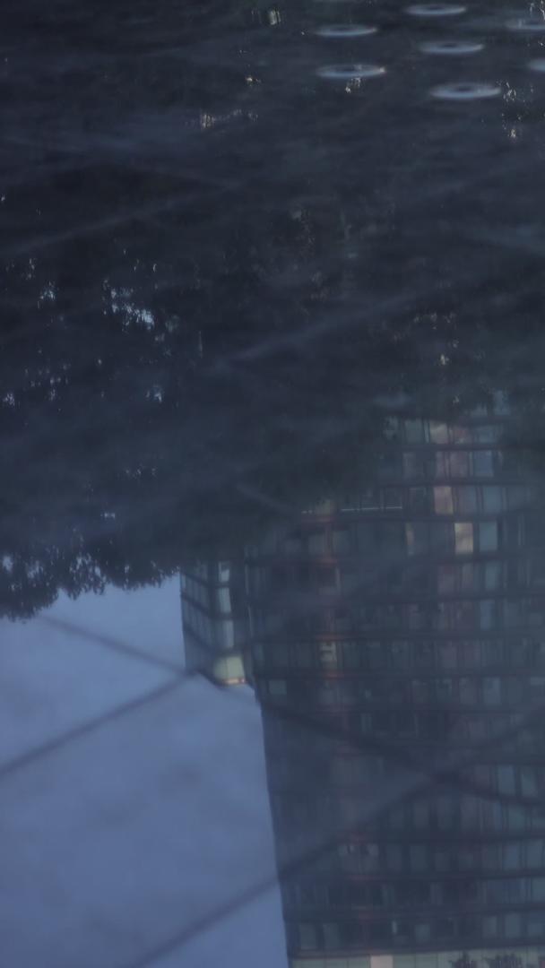 高楼蓝天在金光下的倒影视频的预览图