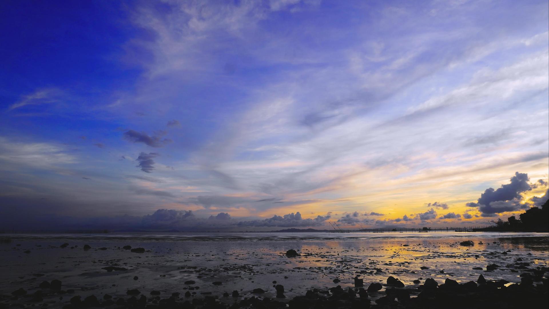 珠海海边日出彩霞视频的预览图
