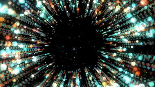 从圆圈中抽象的粒子隧道视频的预览图