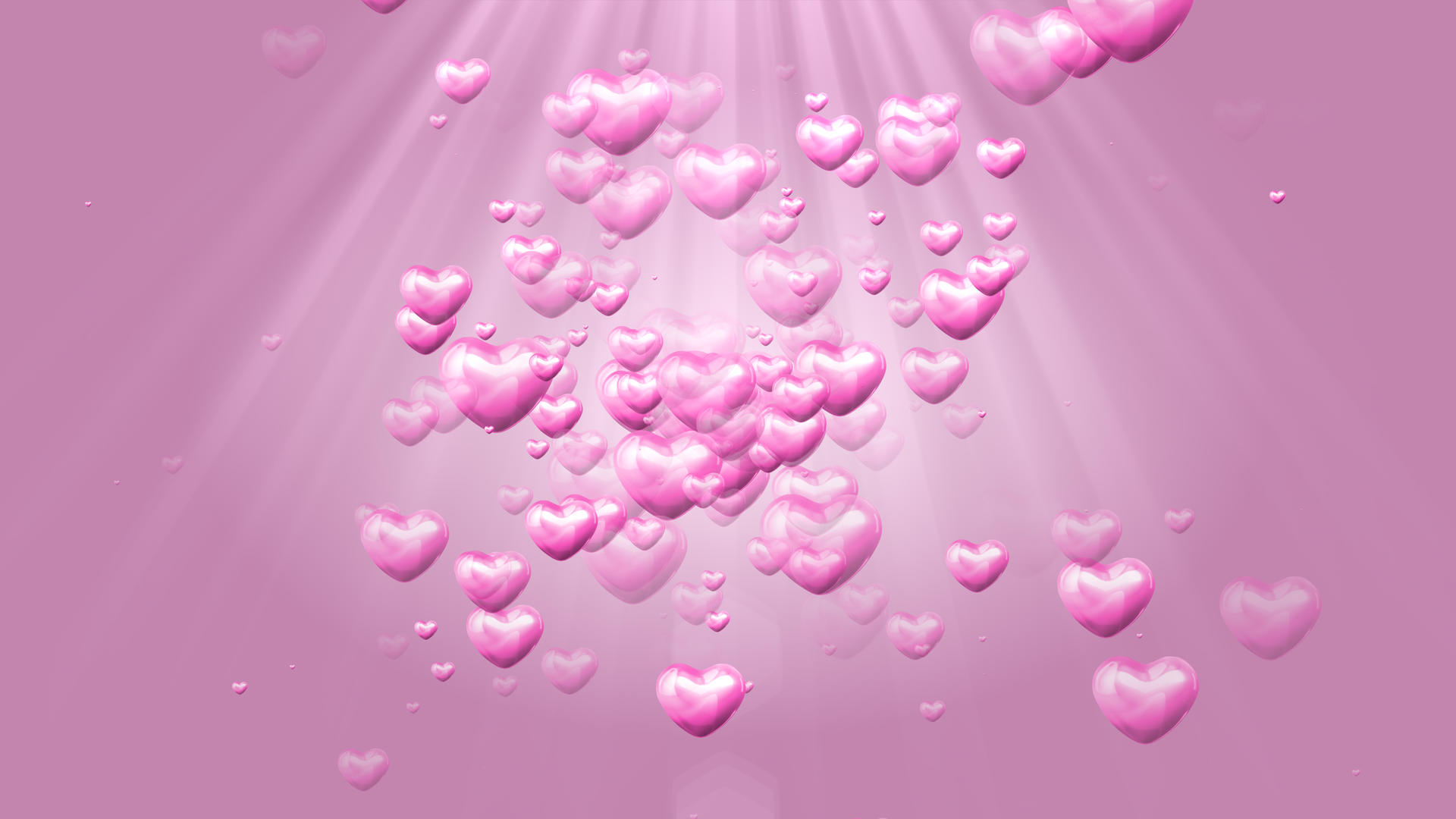 4K粉紫色浪漫爱心粒子情人节婚礼视频背景视频的预览图