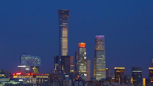 4k大气北京国贸夜景视频的预览图