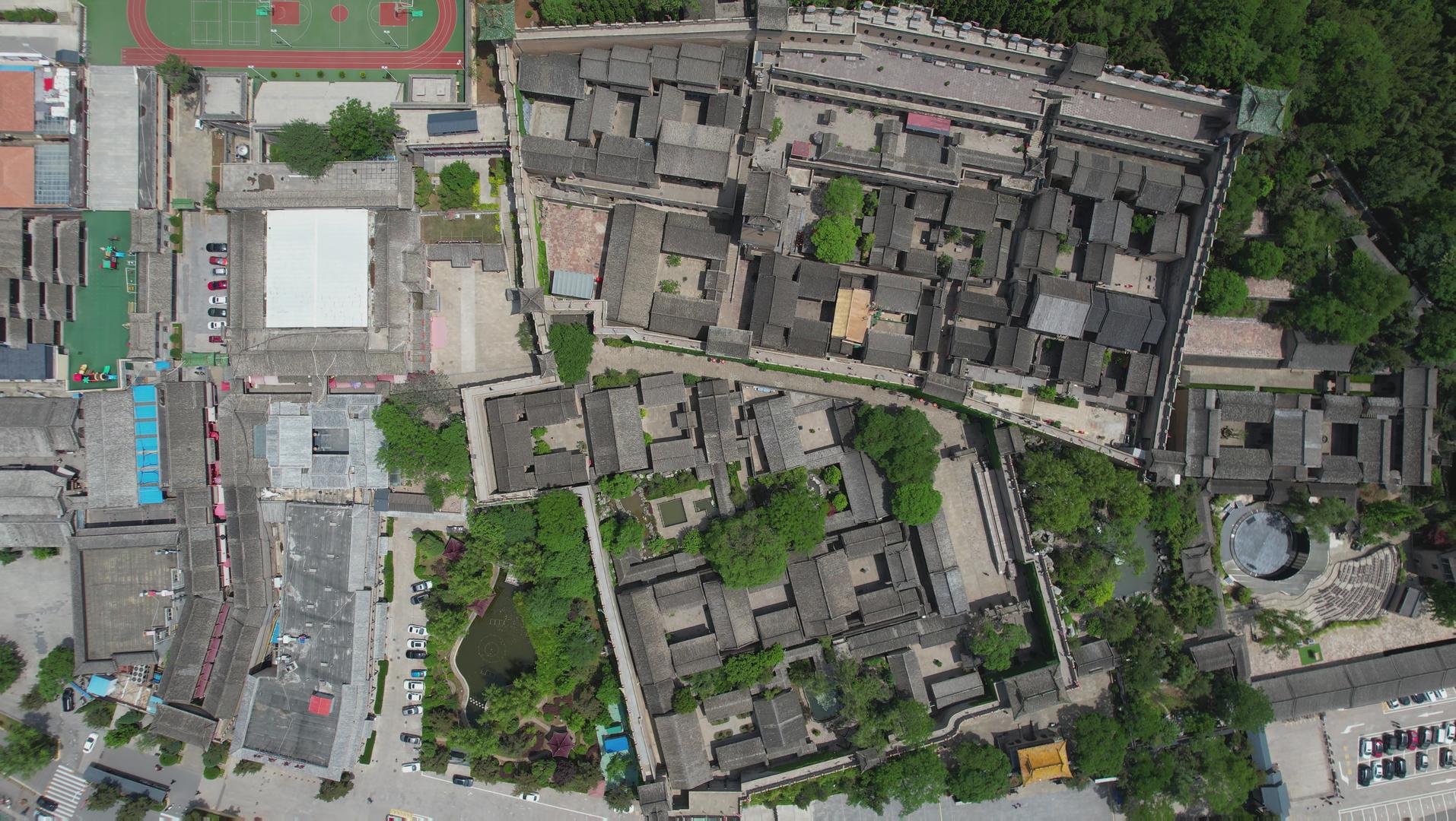 俯拍5A景点山西晋城皇城相府全景视频视频的预览图