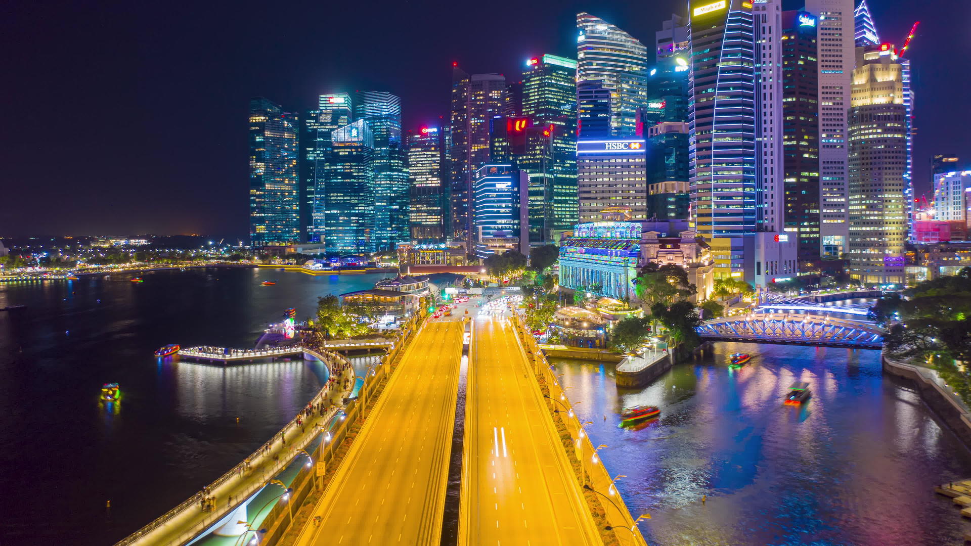 新加坡城市天线延时航拍视频的预览图