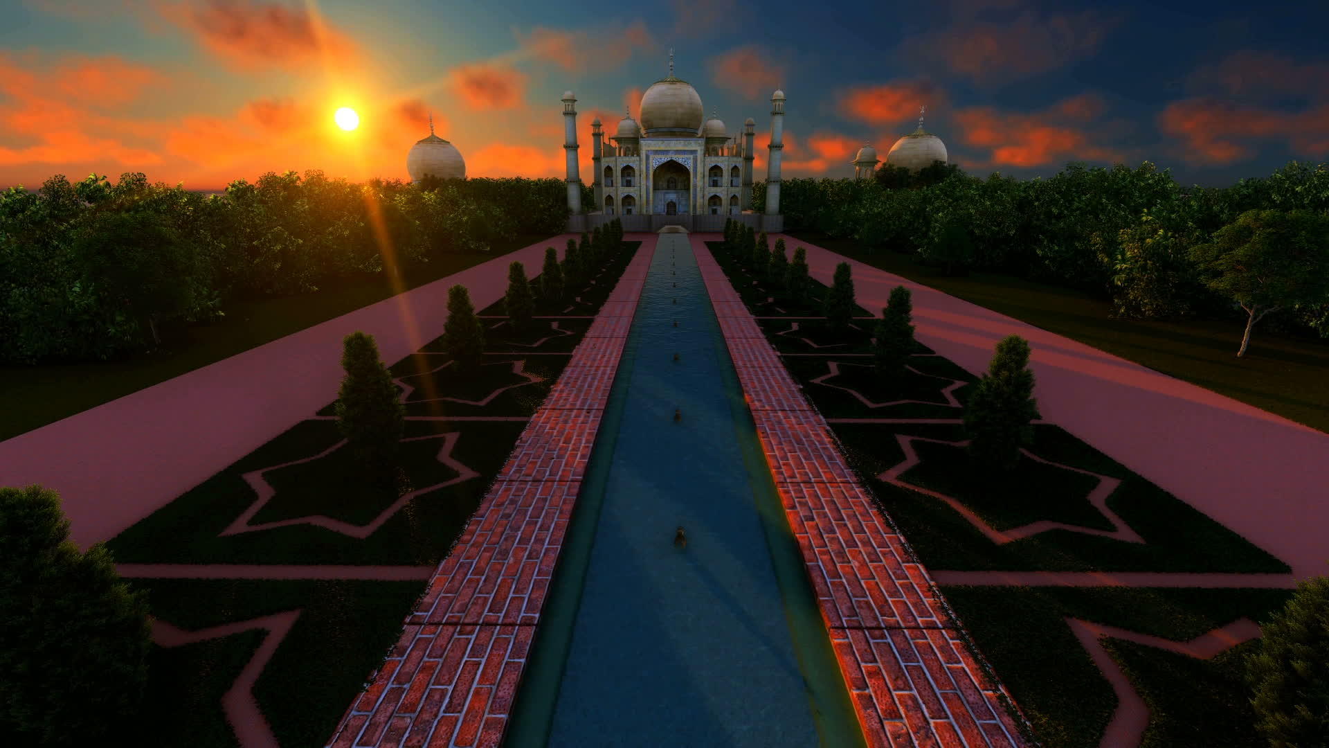 美丽的日落在TajMahalAgraIndia上视频的预览图