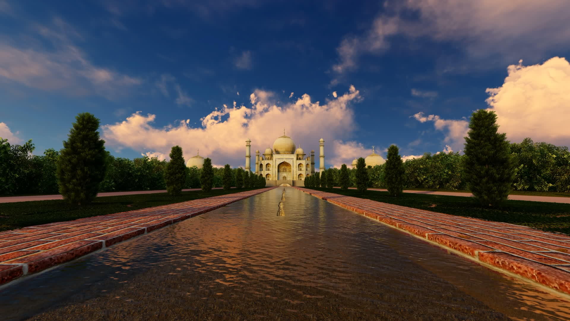 印度阿格拉泰姬陵阳光明媚的一天视频的预览图
