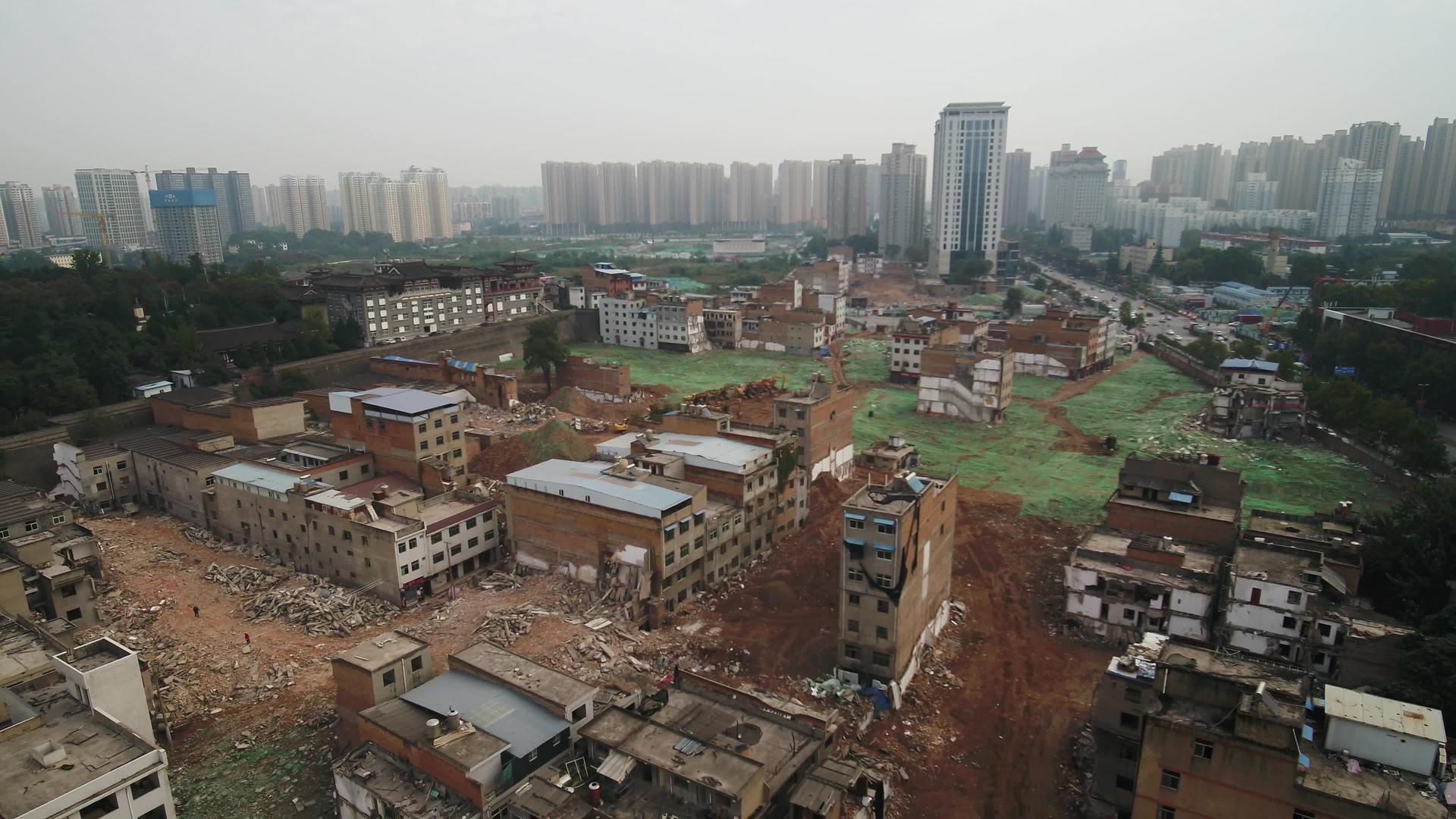 西安城中村拆迁航拍视频的预览图