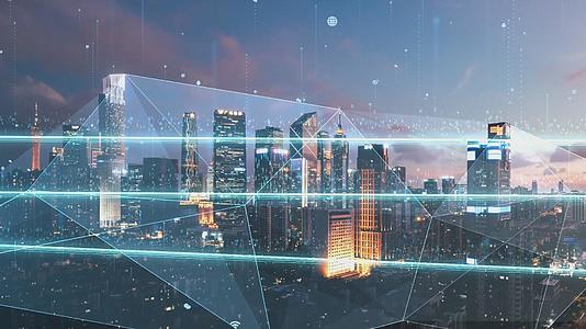 未来科技发展点线粒子城市发展广东1视频的预览图