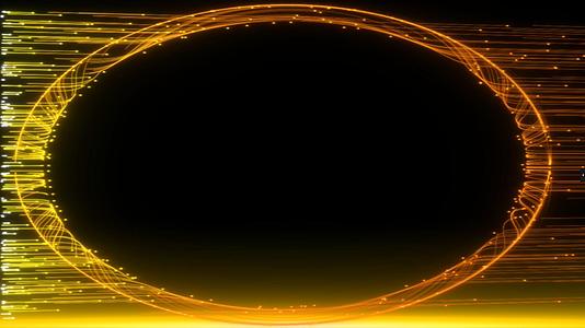 金色圆形粒子边框视频的预览图