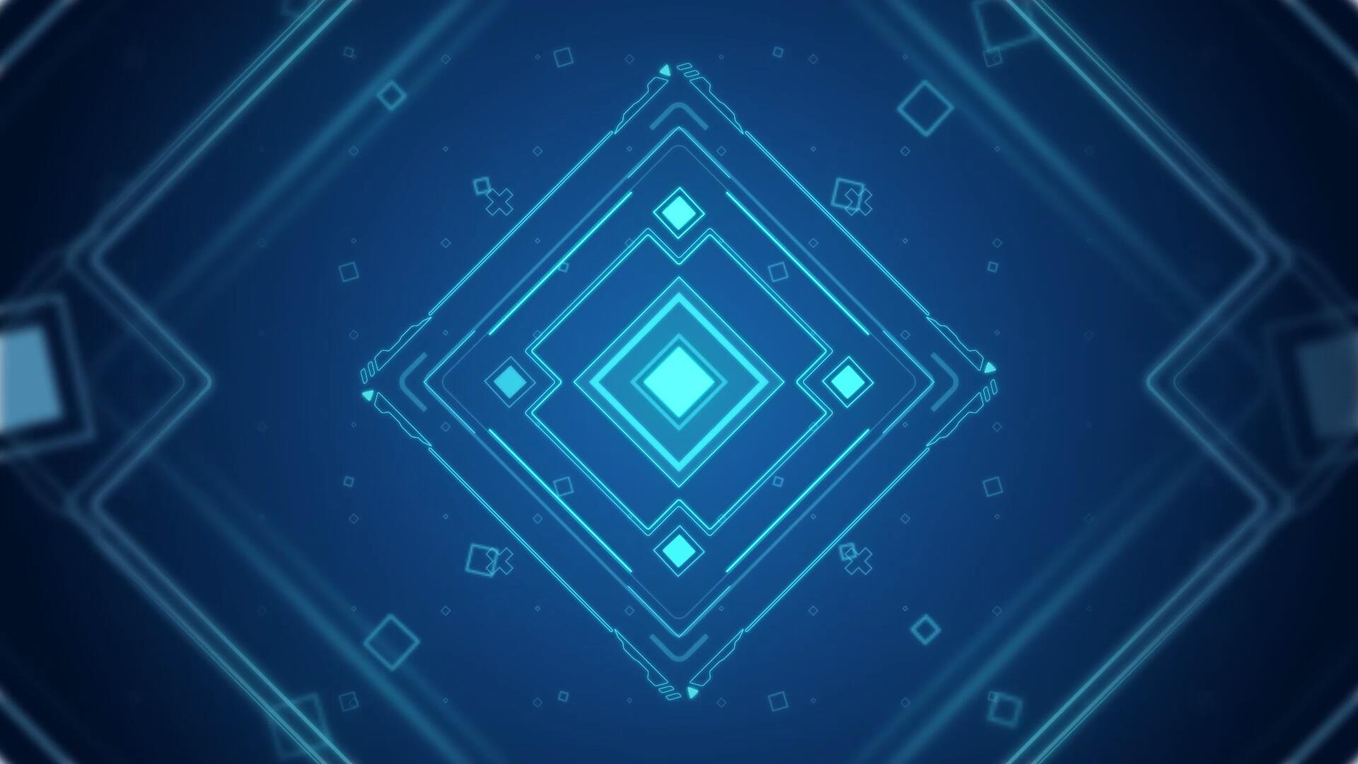 蓝色方块循环特效背景视频的预览图