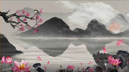 中国风水墨背景视频视频的预览图