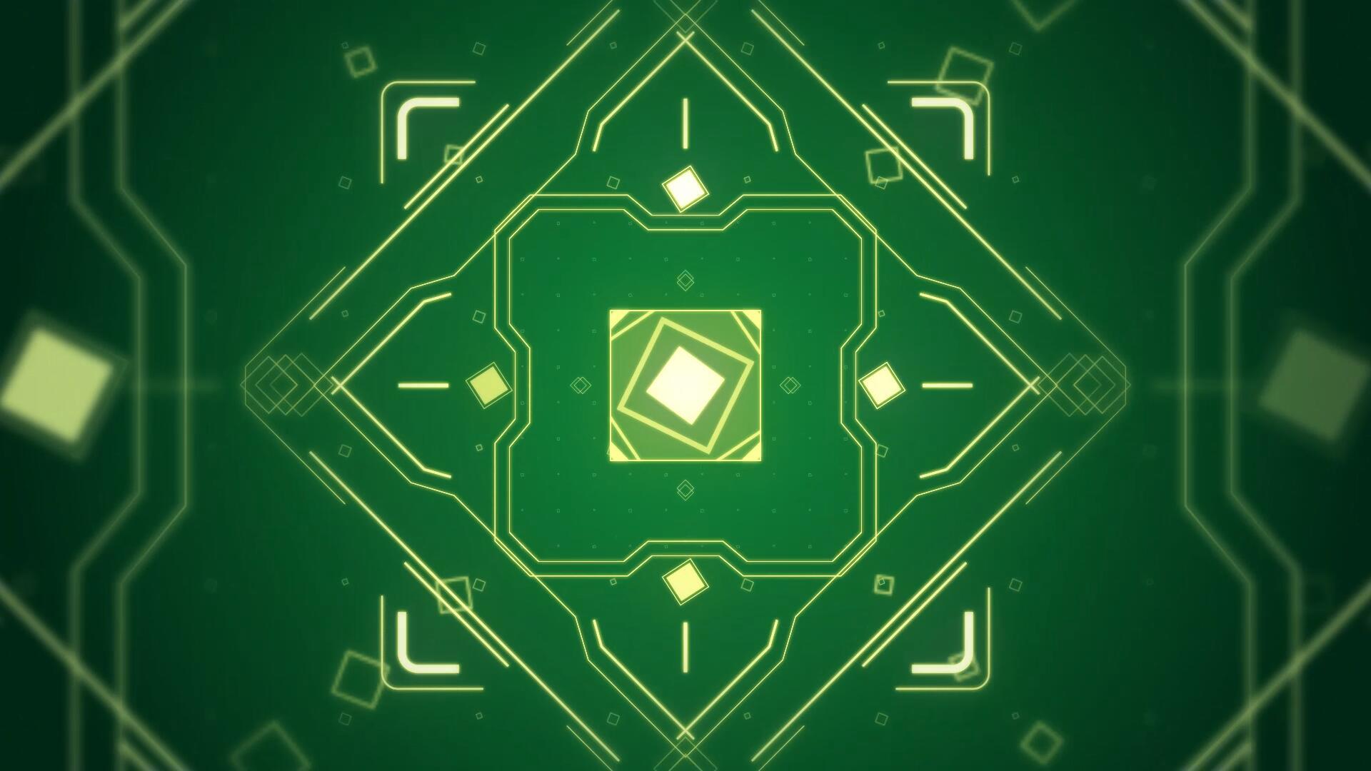 绿色四边形花纹状循环特效背景视频的预览图