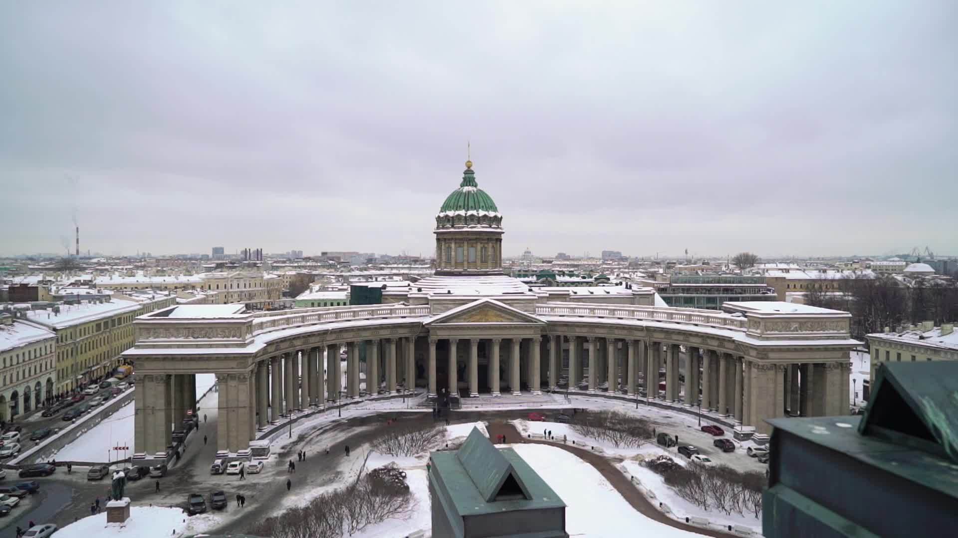 冬天的Kazan圣彼得斯堡美丽的冬季风景视频的预览图