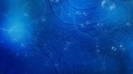 淡雅的蓝色露水水滴水泡背景视频的预览图