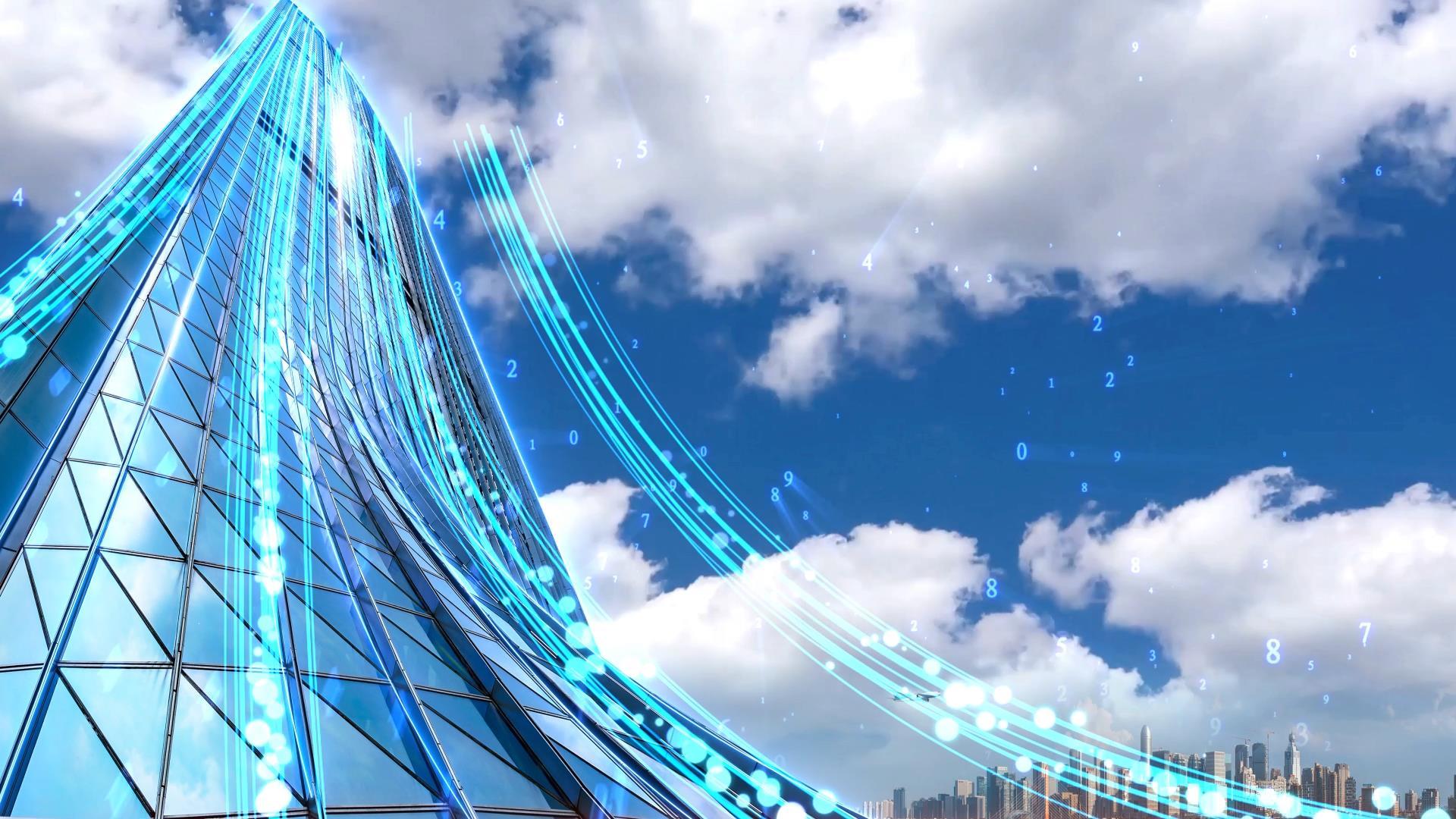 动态大气科技感城市光效线条视频背景元素视频的预览图