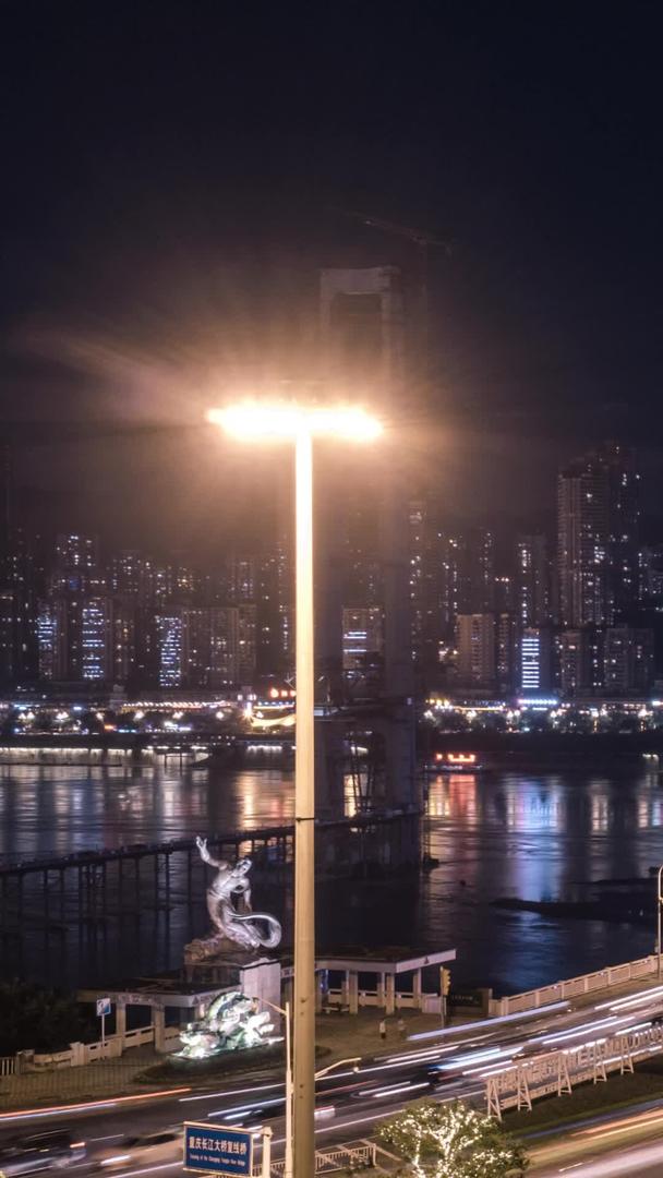 延迟重庆长江大桥夜景摄影视频的预览图