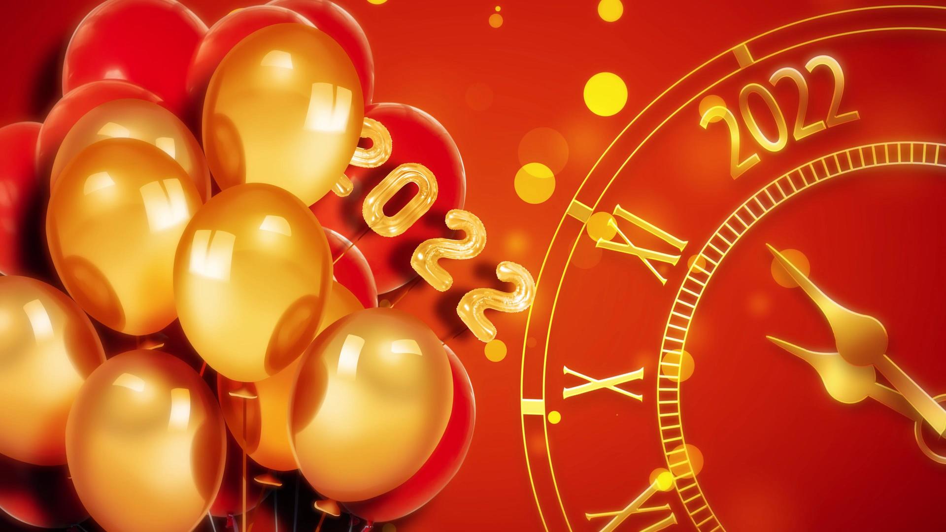 4K喜庆气球2022新年年会背景视频视频的预览图
