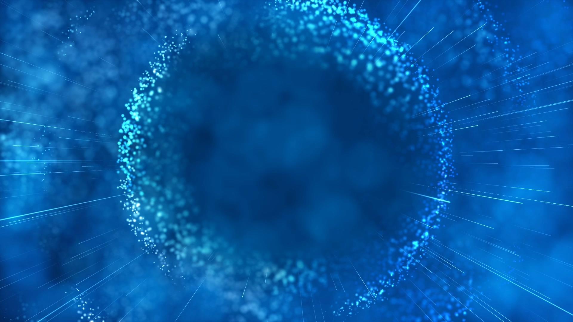 唯美蓝色粒子线条汇聚视频的预览图