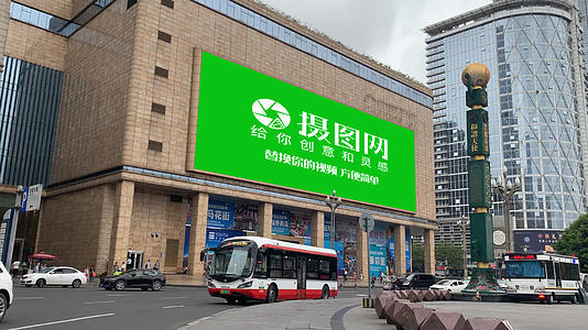 户外广告牌绿幕企业宣传AE模版视频的预览图