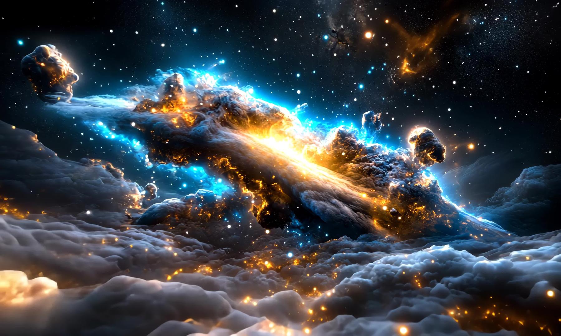 4k超高清宇宙星空行星云银河银河视频的预览图