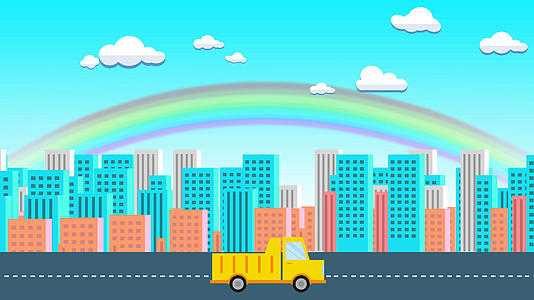 4K三维卡通城市汽车背景素材视频的预览图