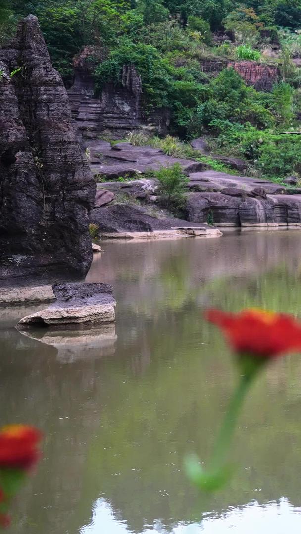 红石林国家地质公园天池景观素材湖南4A级旅游景区视频的预览图