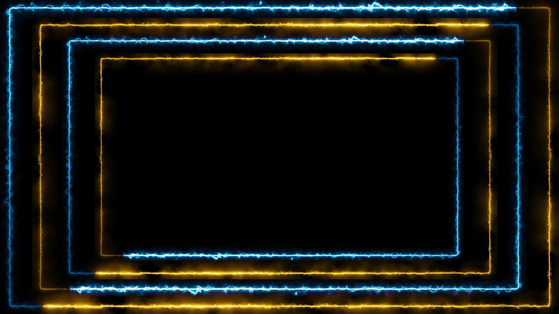 四个闪光边界金和蓝色能量灯围绕移动视频的预览图
