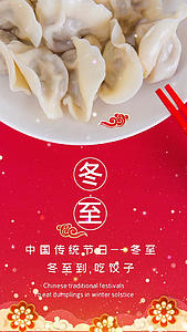 冬季冬至饺子视频海报视频的预览图
