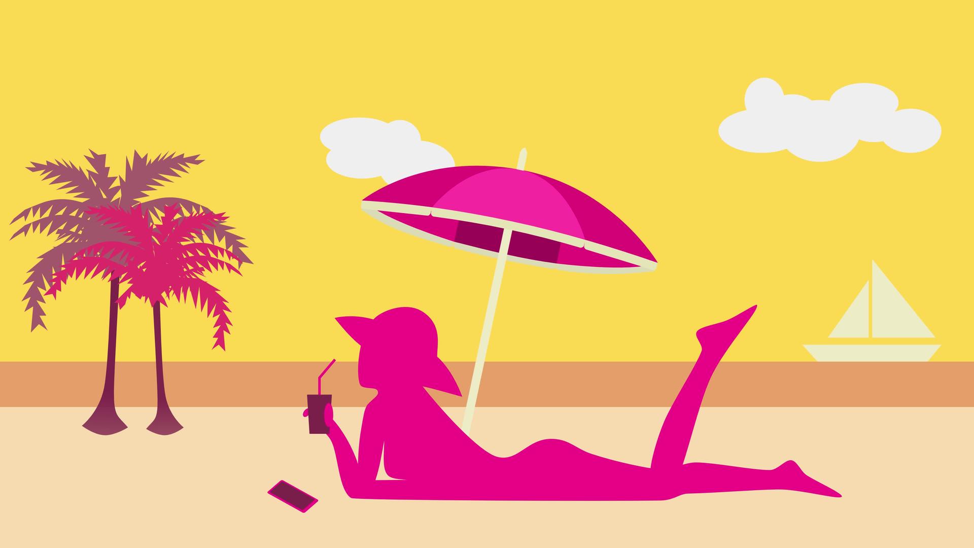 女人在沙滩上放松视频的预览图