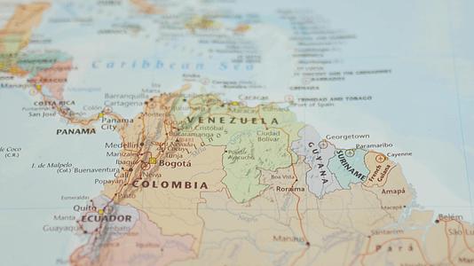 在美国南部的委内瑞拉地图上视频的预览图