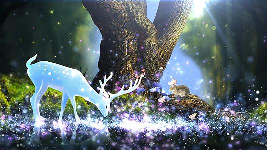 梦幻唯美丛林动态粒子光效背景视频元素视频的预览图