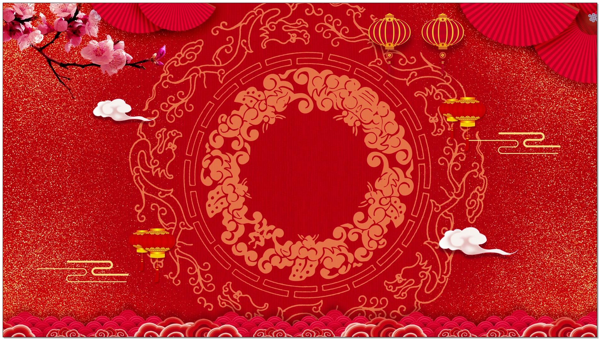 红色喜庆新年舞台背景视频的预览图