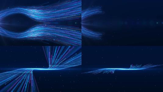 一组科技光粒子冲击流动动画动画视频的预览图