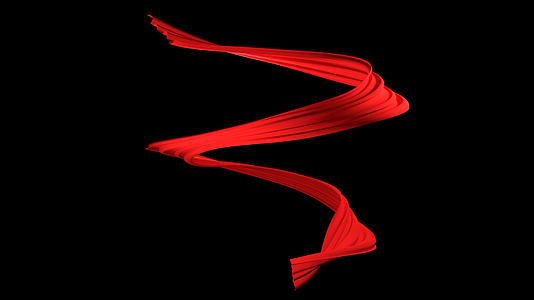 红绸布旋转上升动画元素视频的预览图