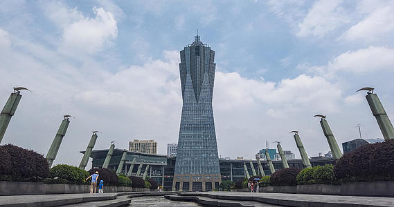 4K延时拍摄杭州地标环球中心视频的预览图