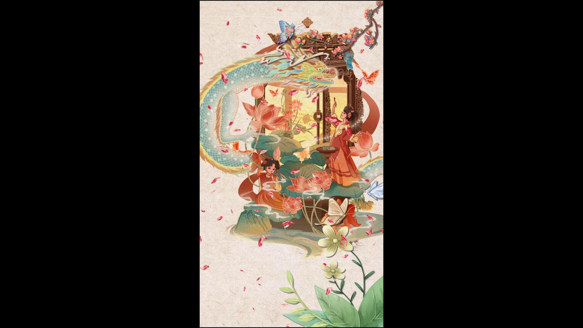 中国风古风国潮春节竖版视频海报视频的预览图