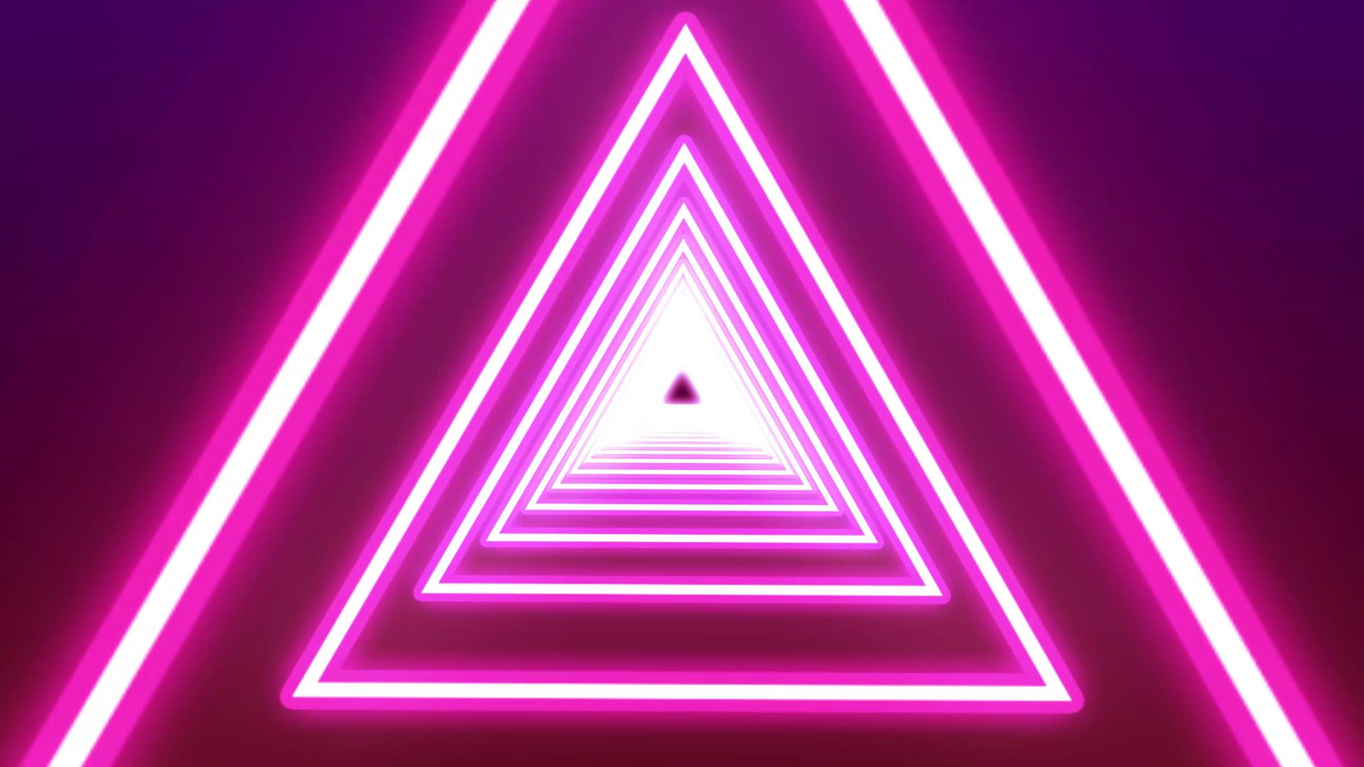4K霓虹灯三角形演唱会背景视频视频的预览图