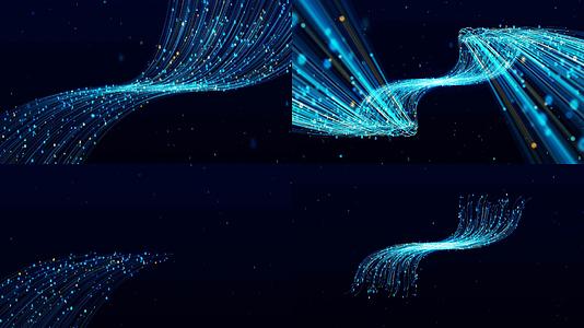 一组炫光科技光线数字粒子冲击流动动画动画视频的预览图