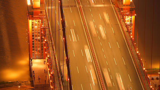 延时摄影航拍城市道路桥梁交通车流街景4k素材视频的预览图