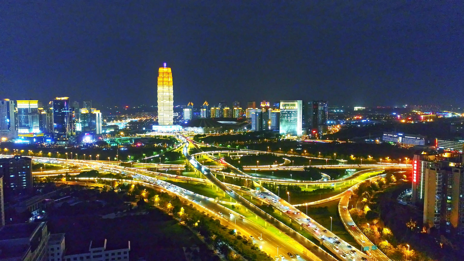 河南郑州金水立交航拍视频的预览图
