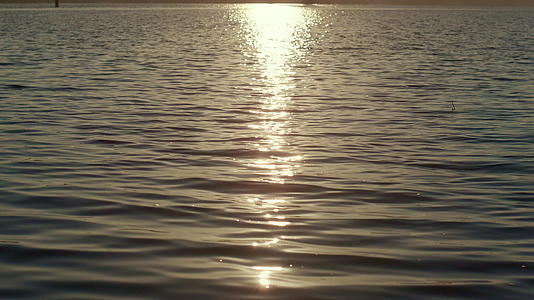 水反射金黄阳光傍晚日落时间视频的预览图