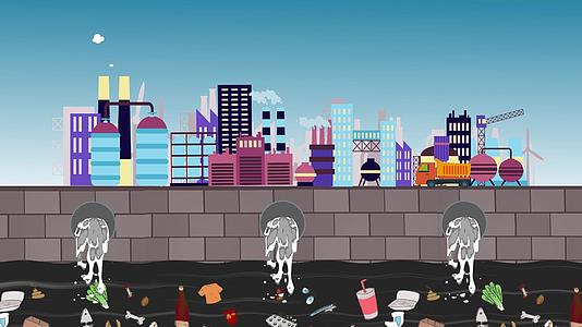 MG动画环境污染废水倒垃圾AE模板视频的预览图
