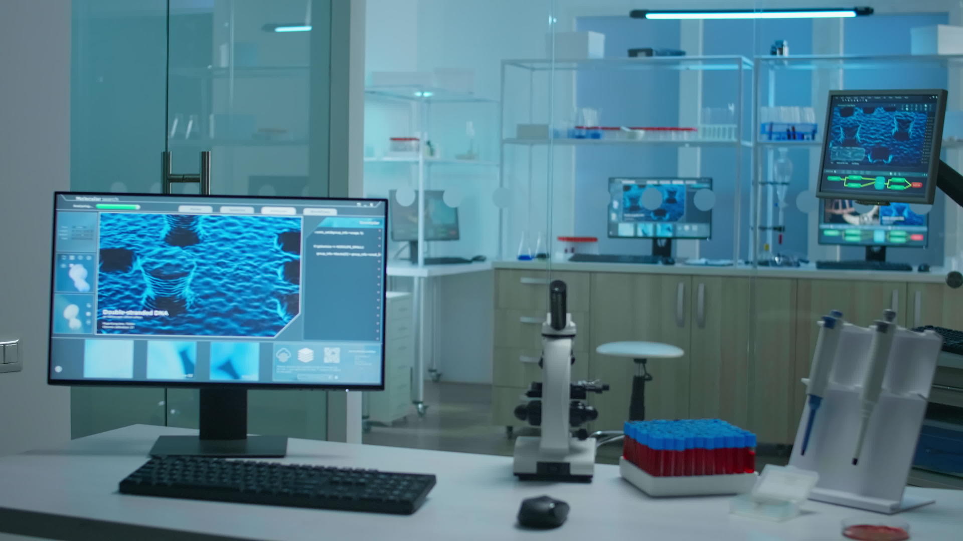 现代科学家现代生物实验室的背景是自由的视频的预览图