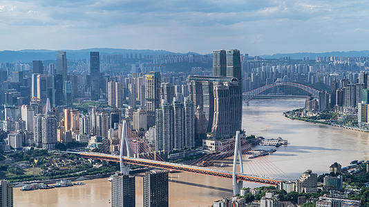 重庆东水门大桥朝天门来福士延时摄影视频的预览图