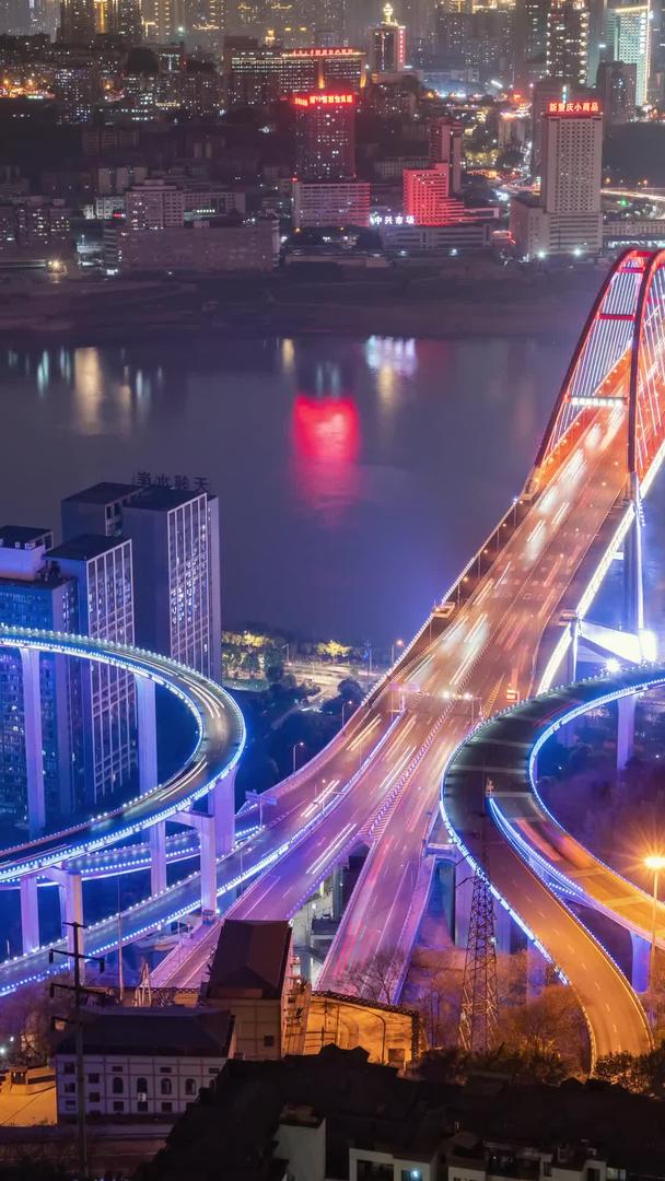 长江大桥重庆两路口菜园夜景延时摄影视频的预览图