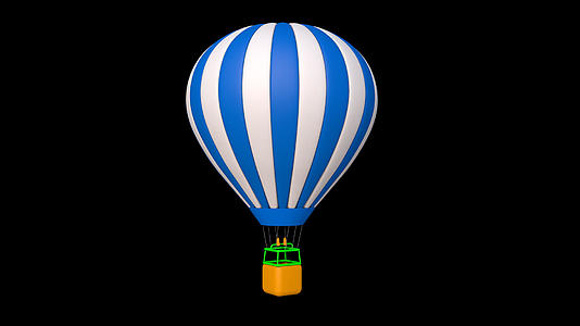 热气球旋转动画带通道视频的预览图